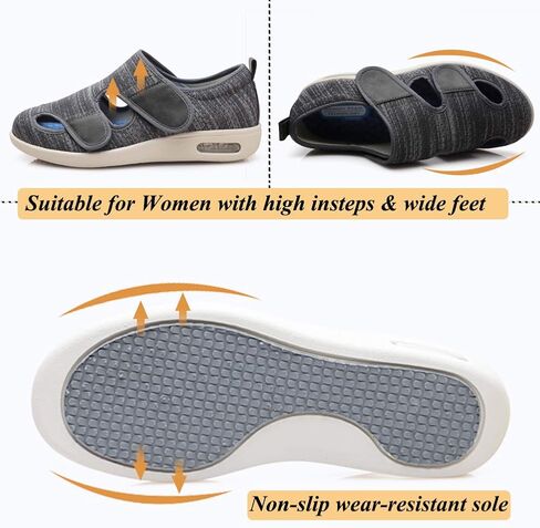 حذاء نسائي W&LESVAGO واسع العرض لمرضى السكري، خفيف الوزن ومريح للمشي للأقدام المصابة بالتورم في الأماكن المغلقة/الخارجية in Kuwait