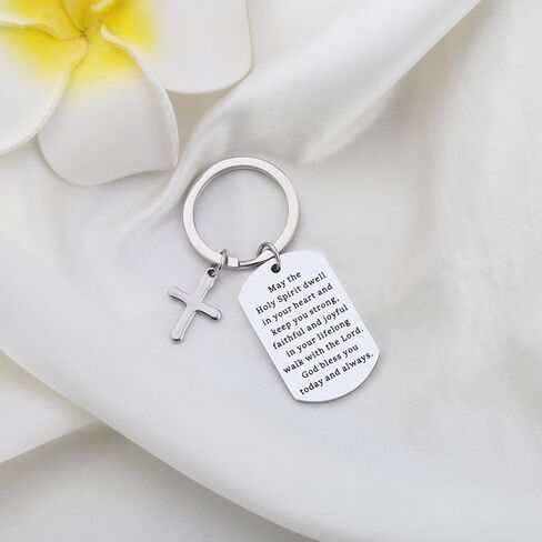 Gzrlyf Religious Key Chains Christian Dog Tags First Communion Gifts Confirmation gifts in Saudi Arabia