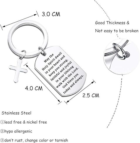 Gzrlyf Religious Key Chains Christian Dog Tags First Communion Gifts Confirmation gifts in Saudi Arabia