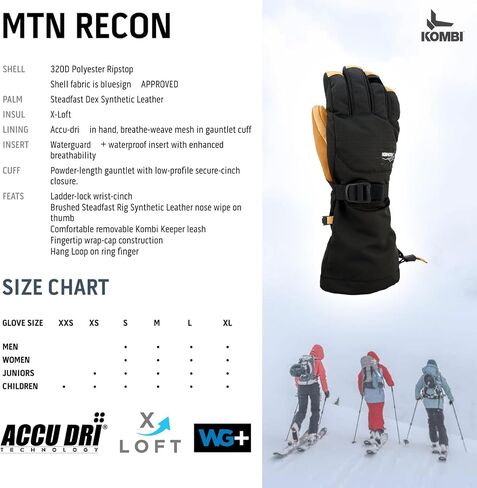 Kombi Mens MTN Recon Insulated Breathable Windproof Waterproof Winter Gloves for Skiing, Snowboarding & Winter Sports in Saudi Arabia