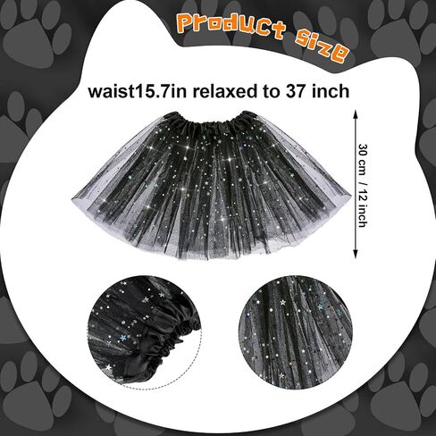 Hotop 4 Pcs Halloween Girls Cat Costume Set Cat Ears Headband Tail Bow Tie Tutu Skirt for Kitty Halloween Dress up Party in Saudi Arabia