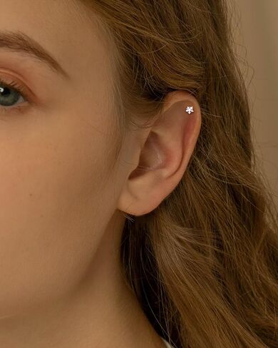 G23 التيتانيوم Labret مسمار 16G ميدوسا الشفاه ثقب 8MM داخليا الخيوط الغضروف اللولب الزنمة القرط شقة الظهر مونرو ثقب المجوهرات الجراحية الصلب in Kuwait