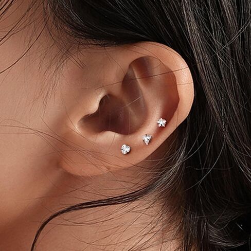 G23 التيتانيوم Labret مسمار 16G ميدوسا الشفاه ثقب 8MM داخليا الخيوط الغضروف اللولب الزنمة القرط شقة الظهر مونرو ثقب المجوهرات الجراحية الصلب in Kuwait