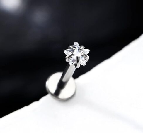 G23 التيتانيوم Labret مسمار 16G ميدوسا الشفاه ثقب 8MM داخليا الخيوط الغضروف اللولب الزنمة القرط شقة الظهر مونرو ثقب المجوهرات الجراحية الصلب in Kuwait