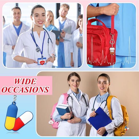 Henoyso 72 Pack 36 Pack Nurse Party Favors Nurses Week Gift Nurse Week Day Christmas Nurse Gifts RN Nurse Keychains for Women (Elegant Style) in Saudi Arabia
