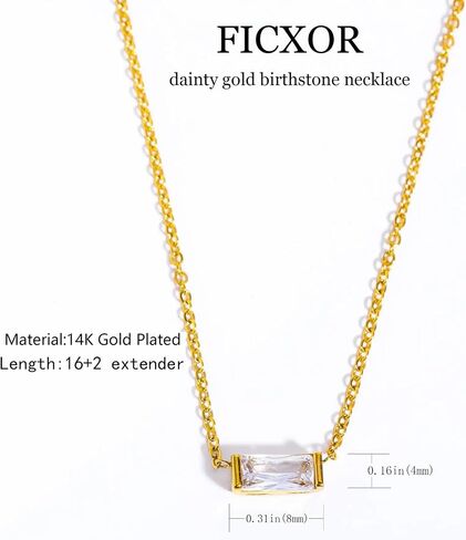 Birthstone Necklace for Women,Dainty Gold Necklace 14K Gold Plated CZ Pendant Necklace Cute Non Tarnish Gold Birthstone Necklace Simple Diamond Choker Necklaces for Women Trendy Gold Jewelry in Saudi Arabia