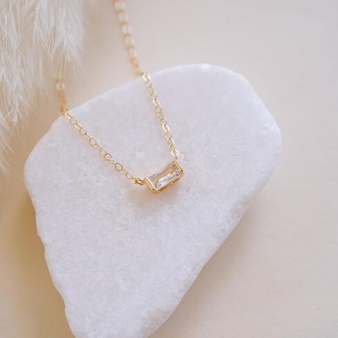 Birthstone Necklace for Women,Dainty Gold Necklace 14K Gold Plated CZ Pendant Necklace Cute Non Tarnish Gold Birthstone Necklace Simple Diamond Choker Necklaces for Women Trendy Gold Jewelry in Saudi Arabia