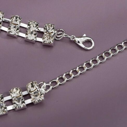 Xerling Shiny Crystal Pendant Wedding Choker Necklaces for Women Silver Layered Rhinestones Statement Bridal Necklaces Elegant Zircon Necklaces for Girls Party in Saudi Arabia