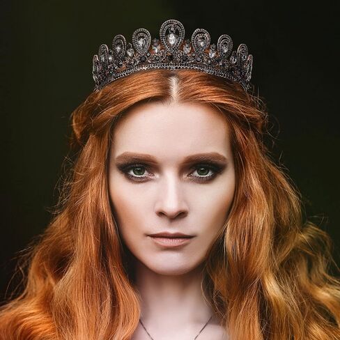AW BRIDAL Queen Crown for Women Crystal Wedding Tiara for Bride - Gothic Crown Headband for Pageant Quinceanera Prom Headpieces in Saudi Arabia