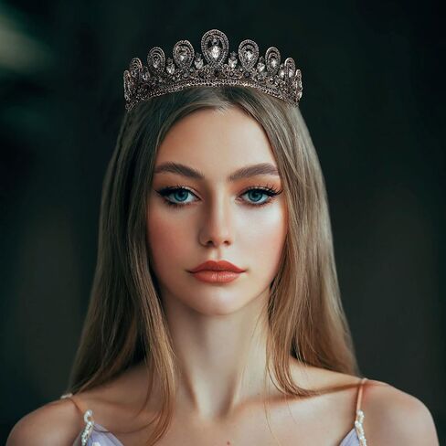 AW BRIDAL Queen Crown for Women Crystal Wedding Tiara for Bride - Gothic Crown Headband for Pageant Quinceanera Prom Headpieces in Saudi Arabia