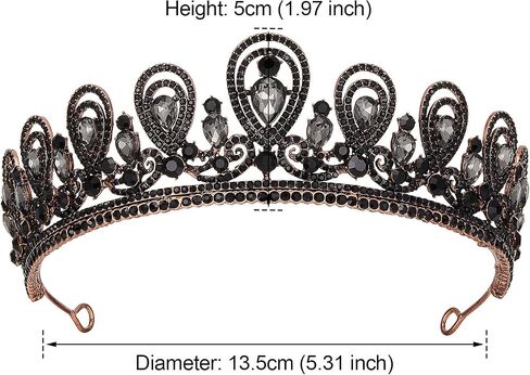 AW BRIDAL Queen Crown for Women Crystal Wedding Tiara for Bride - Gothic Crown Headband for Pageant Quinceanera Prom Headpieces in Saudi Arabia