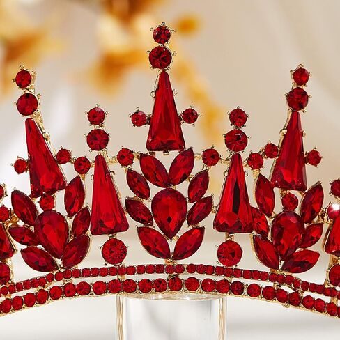 تاج الملكة من AW BRIDAL للنساء، تاج زفاف كريستالي للعروس - عصابة رأس على شكل تاج قوطي لأغطية رأس حفلات Quinceanera in Kuwait