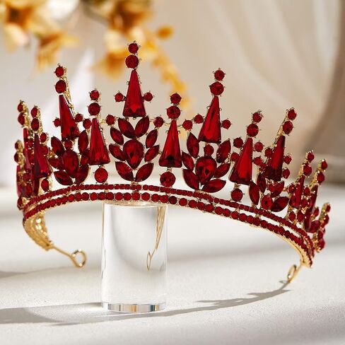تاج الملكة من AW BRIDAL للنساء، تاج زفاف كريستالي للعروس - عصابة رأس على شكل تاج قوطي لأغطية رأس حفلات Quinceanera in Kuwait