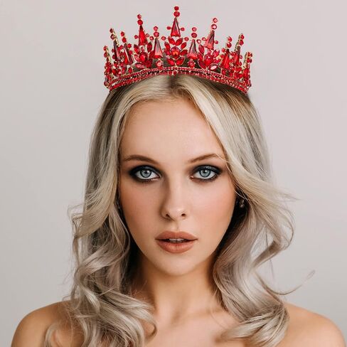 تاج الملكة من AW BRIDAL للنساء، تاج زفاف كريستالي للعروس - عصابة رأس على شكل تاج قوطي لأغطية رأس حفلات Quinceanera in Kuwait