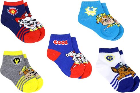 Nickelodeon Toddler Boy's 5 Pack Paw Patrol Character Quarter Socks in Saudi Arabia