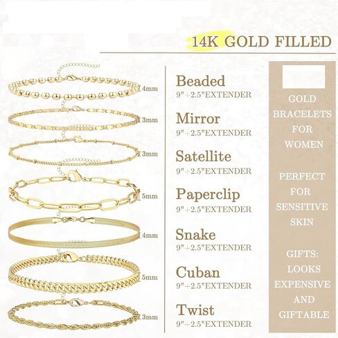 14k gold anklets for Women stacked Ankle Bracelets stainless steel gold Plated anklet Waterproof Layered Cuban Figaro Link Chain Anklets jewelry Set beach Anklets Jewelry Gift Adjustable Size in Saudi Arabia