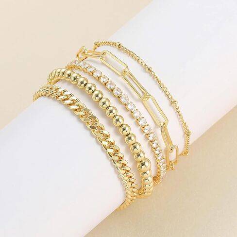 14k gold anklets for Women stacked Ankle Bracelets stainless steel gold Plated anklet Waterproof Layered Cuban Figaro Link Chain Anklets jewelry Set beach Anklets Jewelry Gift Adjustable Size in Saudi Arabia