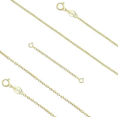 THUNARAZ Dainty Silver Chain Necklace for Women Men Stainless Steel Box Chain Cable Chain 1.2mm 1.3mm Thin & Dainty & Sturdy Chain Necklace 16-24inch with Extension Chain Included in Saudi Arabia