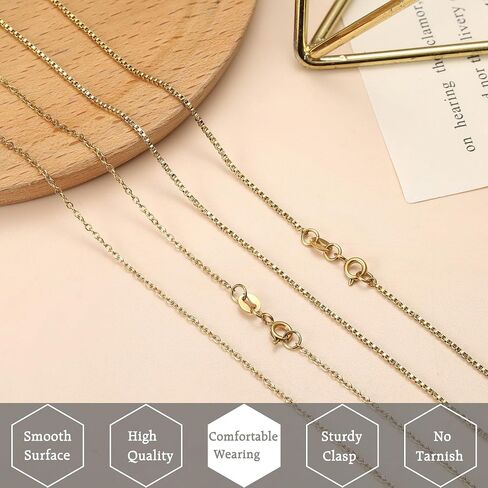 THUNARAZ Dainty Silver Chain Necklace for Women Men Stainless Steel Box Chain Cable Chain 1.2mm 1.3mm Thin & Dainty & Sturdy Chain Necklace 16-24inch with Extension Chain Included in Saudi Arabia