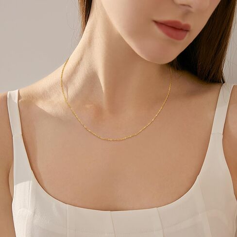 THUNARAZ Dainty Silver Chain Necklace for Women Men Stainless Steel Box Chain Cable Chain 1.2mm 1.3mm Thin & Dainty & Sturdy Chain Necklace 16-24inch with Extension Chain Included in Saudi Arabia