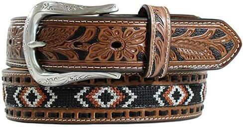 Nocona Men's Embroidered Tooled Floral Belt in Kuwait