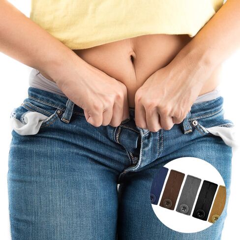 15 PCS Waist Extenders for Women Men, Elastic Waistband Expanders for Pants Adjustable Button Extenders in Kuwait