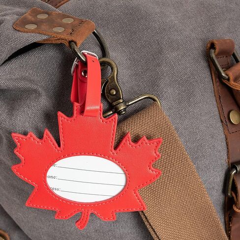 Canada Faux Leather Maple Leaf Luggage Bag Tag Flag in Saudi Arabia