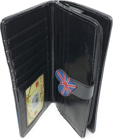 Shag Wear Streets of London England Souvenir Wallet for Women or Teen Girls Large 7" Black in Saudi Arabia