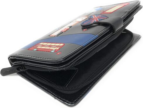 Shag Wear Streets of London England Souvenir Wallet for Women or Teen Girls Large 7" Black in Saudi Arabia