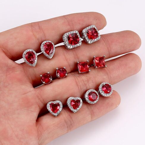 THUNARAZ أقراط زركونيا مكعبة للنساء والرجال 18 قيراط مطلية بالذهب الأبيض هيبوالرجينيك أقراط جوهرة مربعة مستديرة القلب قطع دمعة مقلد مجوهرات الماس هالة in Kuwait