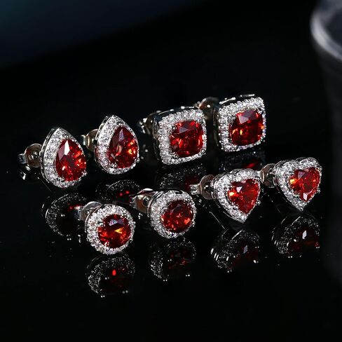 THUNARAZ أقراط زركونيا مكعبة للنساء والرجال 18 قيراط مطلية بالذهب الأبيض هيبوالرجينيك أقراط جوهرة مربعة مستديرة القلب قطع دمعة مقلد مجوهرات الماس هالة in Kuwait