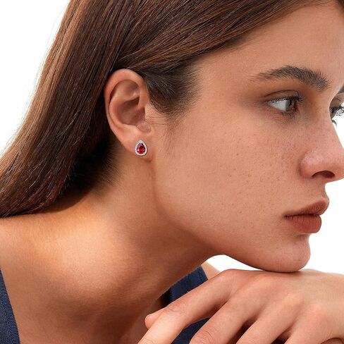 THUNARAZ أقراط زركونيا مكعبة للنساء والرجال 18 قيراط مطلية بالذهب الأبيض هيبوالرجينيك أقراط جوهرة مربعة مستديرة القلب قطع دمعة مقلد مجوهرات الماس هالة in Kuwait