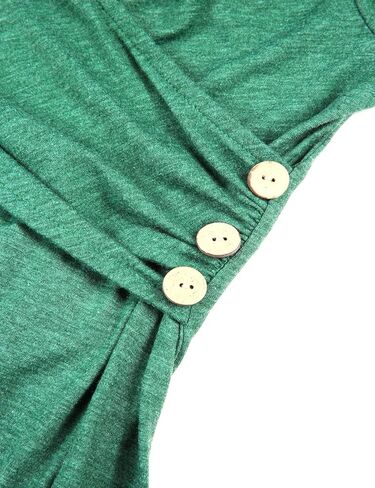 المرأة طويلة الأكمام Ruched عبر الجبهة الرقبة V الستر قمم عارضة in Kuwait