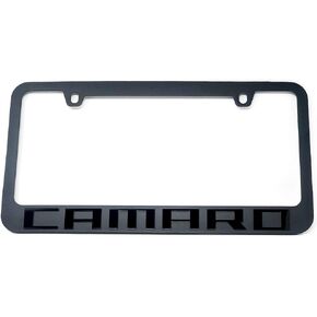 Compatible with 2010-2018 Chevrolet Camaro Stealth Blackout License Plate Frame