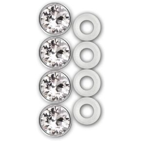 Cruiser Accessories 82730 License Plate Frame Fastener Caps, Diamond Bling, Chrome