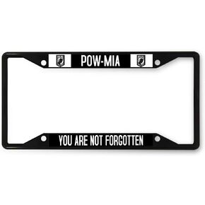 إطار لوحة ترخيص معدني Pow Mia أنت لم تُنسى لوحة السيارة التلقائية حامل أسود 4 فتحات إطار واحد