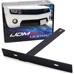 iJDMTOY Underneath Mount On Bumper Front License Plate Mounting Bracket Relocator Compatible with 2010-2015 Gen5 Chevrolet Camaro LS LT SS