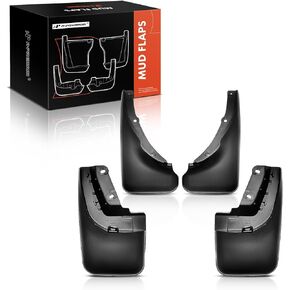A-Premium Set of 4PCS Mud Flaps Splash Guards Mudguards Mudflaps with Hardware Kits Accessory Compatible with Toyota Corolla, (E90), 1988-1992, Sedan & Coupe, Black Color, Front LH RH and Rear LH RH