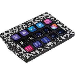MightySkins Skin Compatible with Elgato Stream Deck MK.2 - Black Damask | Protective, Durable, and Unique Vinyl Decal wrap Cover | Easy to Apply, Remove, and Change Styles | Made in The USA