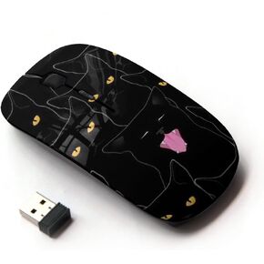 [ Optical 2.4G Wireless Computer Mouse ] [ Black Cat Halloween Cute Design ]