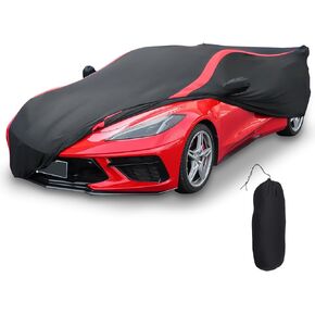 C8 Car Cover Fit for Corvette C8 Stingray Z06 Z51 2020 2021 2022 2023 2024 Dust Protection Car Cover Stretched Satin for Garage Car Shows Indoor Outdoor