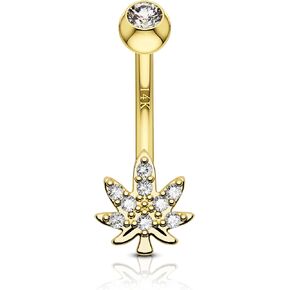 COCHARM 14K الذهب البطن زر خواتم للنساء 14K الصلبة الذهب البطن خواتم مستديرة تشيكوسلوفاكيا الذهب الحقيقي البطن السرة ثقب المجوهرات