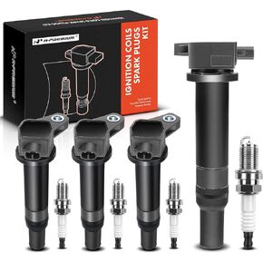 A-Premium 1x Ignition Coil Pack and 4x Iridium Spark Plugs Compatible with Hyundai Accent 2000 2001 2002 2003 L4 1.5L