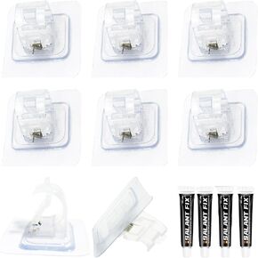 8 Packs Adhesive Hooks No Drilling Curtain Rod Holders Heavy Duty Hold 44lb,4 Pcs Nail Free Glues Sticky Rod Brackets for Bathroom Kitchen Outdoor Recreation Vehicle, Black in Kuwait