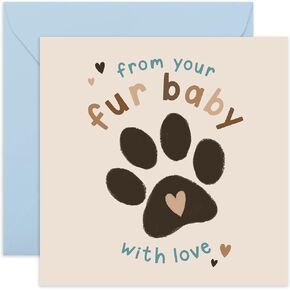 CENTRAL 23 - Birthday Card for Dog Owners - 'From Your Fur Baby' - Fun and Sustainable Card with Stickers