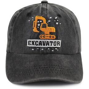 GzacDeope See You Later Excavator Kids Baseball Hat Age 2-10, Funny Adjustable Cotton Embroidery Cowboy Hat for Boys Girls