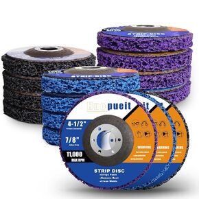 12 Pack Strip Discs Rust Remover Wheel, 4" x5/8" Stripping Wheel for Angle Grinder 4 inch, Clean and Remove Paint Coating Rust Welds Oxidation
