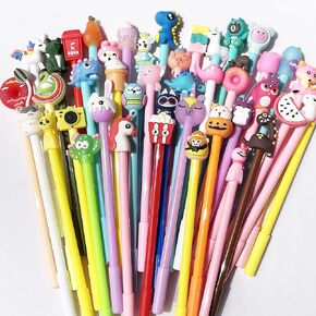 18 Pieces Cute Cartoon Blue Gel Ink Pens Cartoon Animal Writing Pens 0.5 mm Assorted Styles Pens Stationery for School Office Home Student Kids Birthday Present