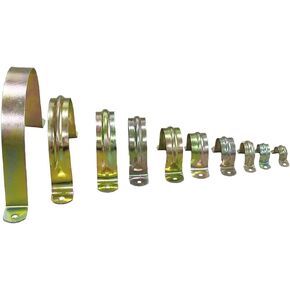 1 inch Pipe Strap Clamp,Two Holes,Galvanized,Brass tone,U-Tube Strap Clamp,U Bracket Tube Clip,Secures Conduit（32mm,25 Pcs)