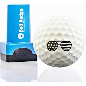 Ball Badge - Golf Ball Stamp, Self-Inking Golf Ball Stamper, Golf Ball Marker, Reusable Golf Ball Marking Tool to Identify Golf Balls, Reusable Ink Stamp for Golf Balls (Sunglasses Stars and Stripes)